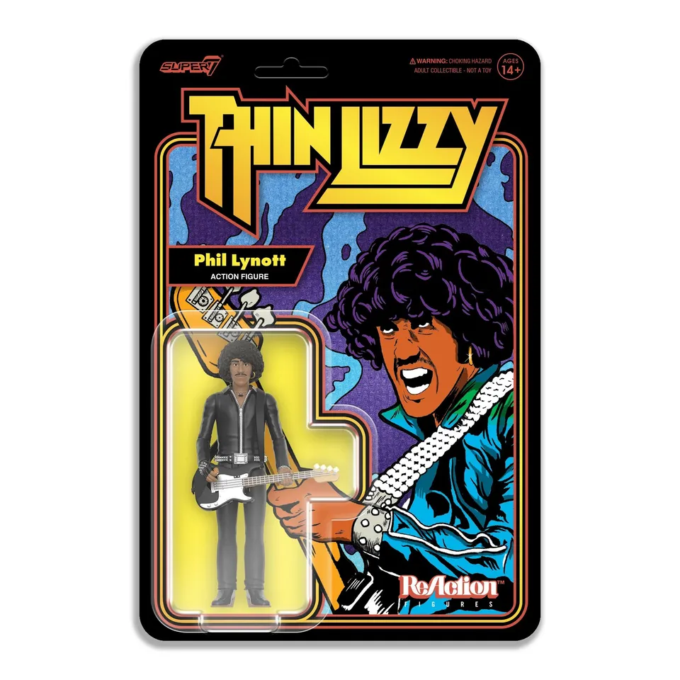 Super7 Thin Lizzy ReAction Phil Lynott figurina piele neagra cu bas