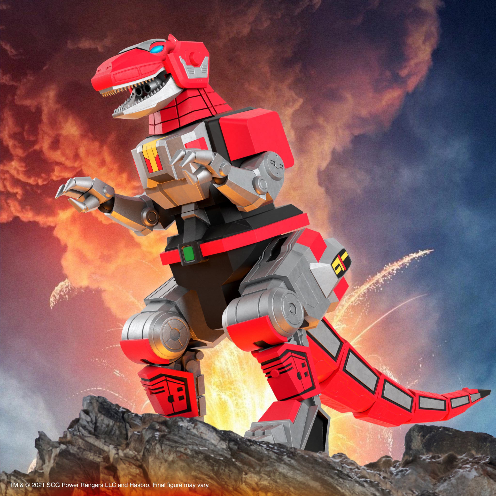 Super7 Power Rangers Ultimates Tyrannosaurus Dinozord figură 8 inch