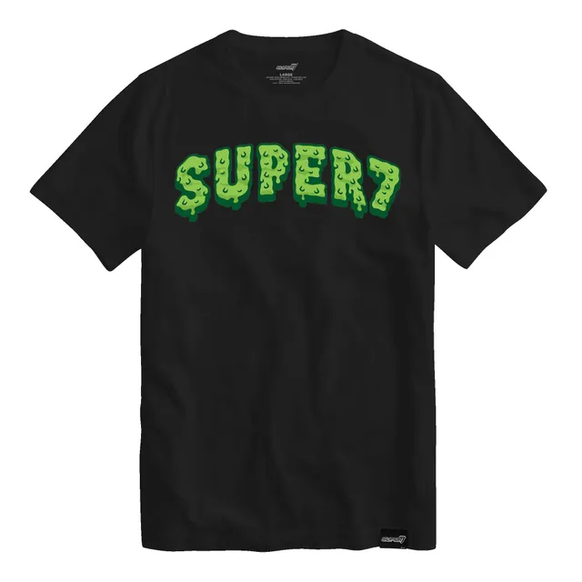 Super7 Slime Logo tricou negru bumbac fosforescent