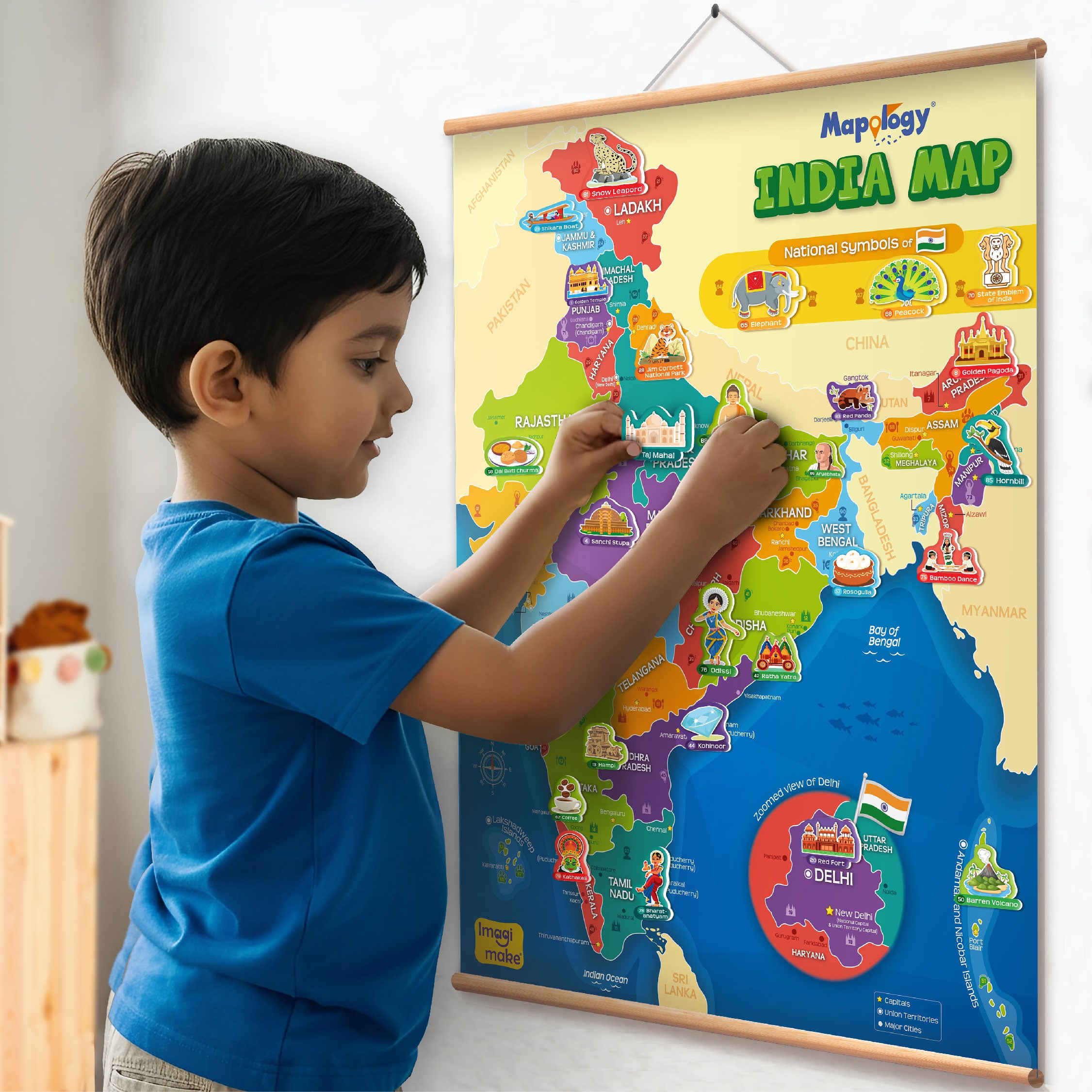 Imagimake Mapology India Map harta 103 stickere