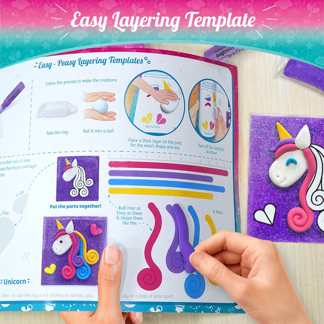 Imagimake Clay Murals Unicorn set creativ lut 5 planse 5+ ani