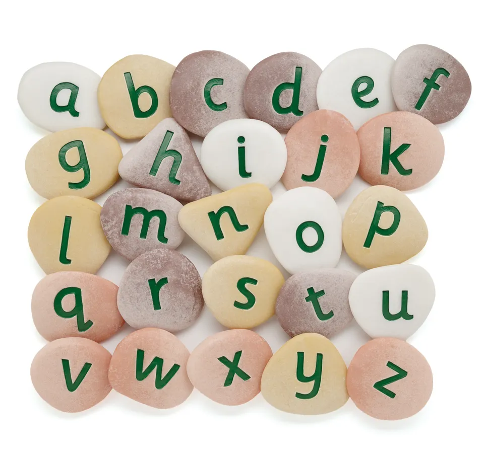 Yellow Door Jumbo Alphabet Pebbles pietre litere 26 buc minuscule