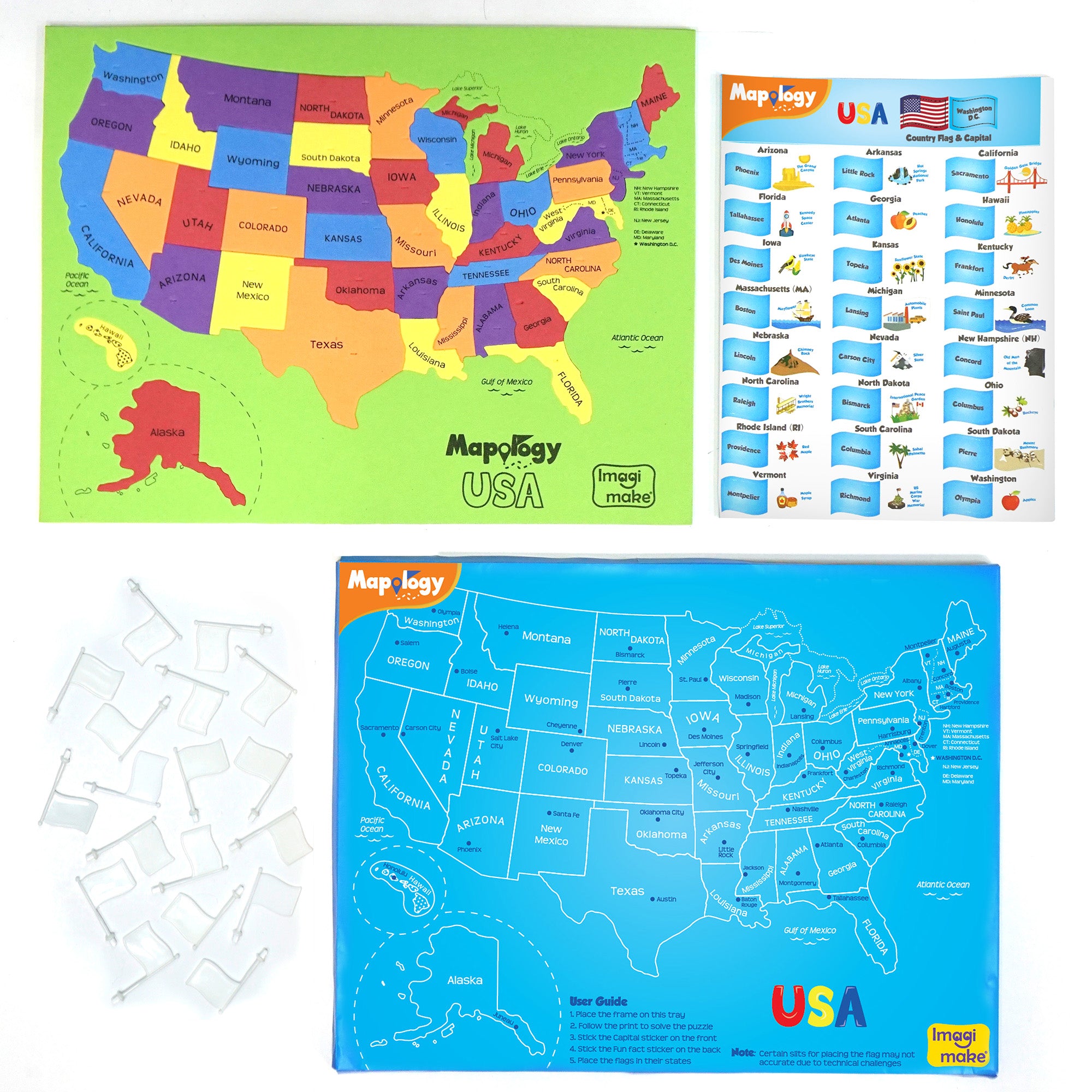 Imagimake Mapology USA puzzle harta 46 piese cu capitale