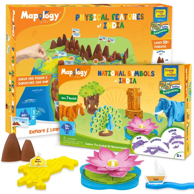 Imagimake Mapology India Physical Features puzzle hartă 2 în 1