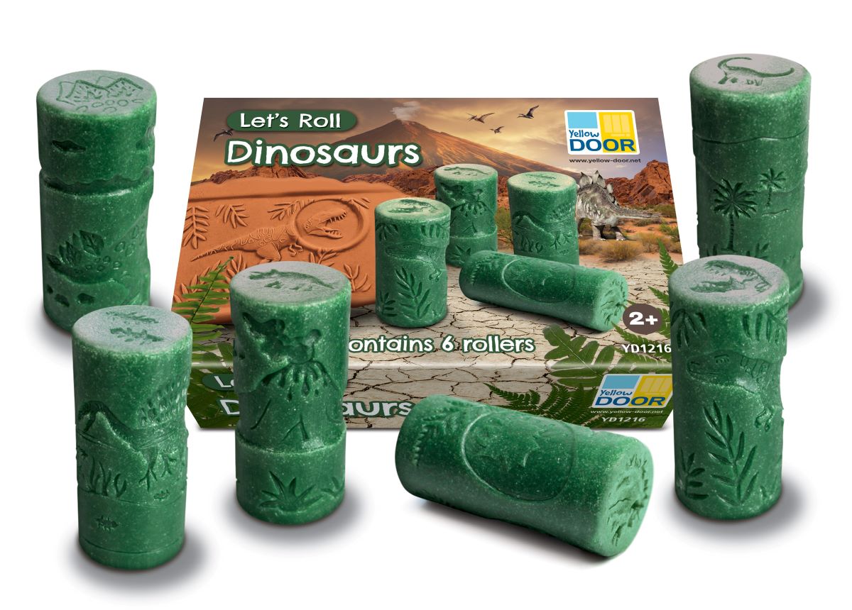 Yellow Door Let's Roll Dinosaurs role plastilină set 6