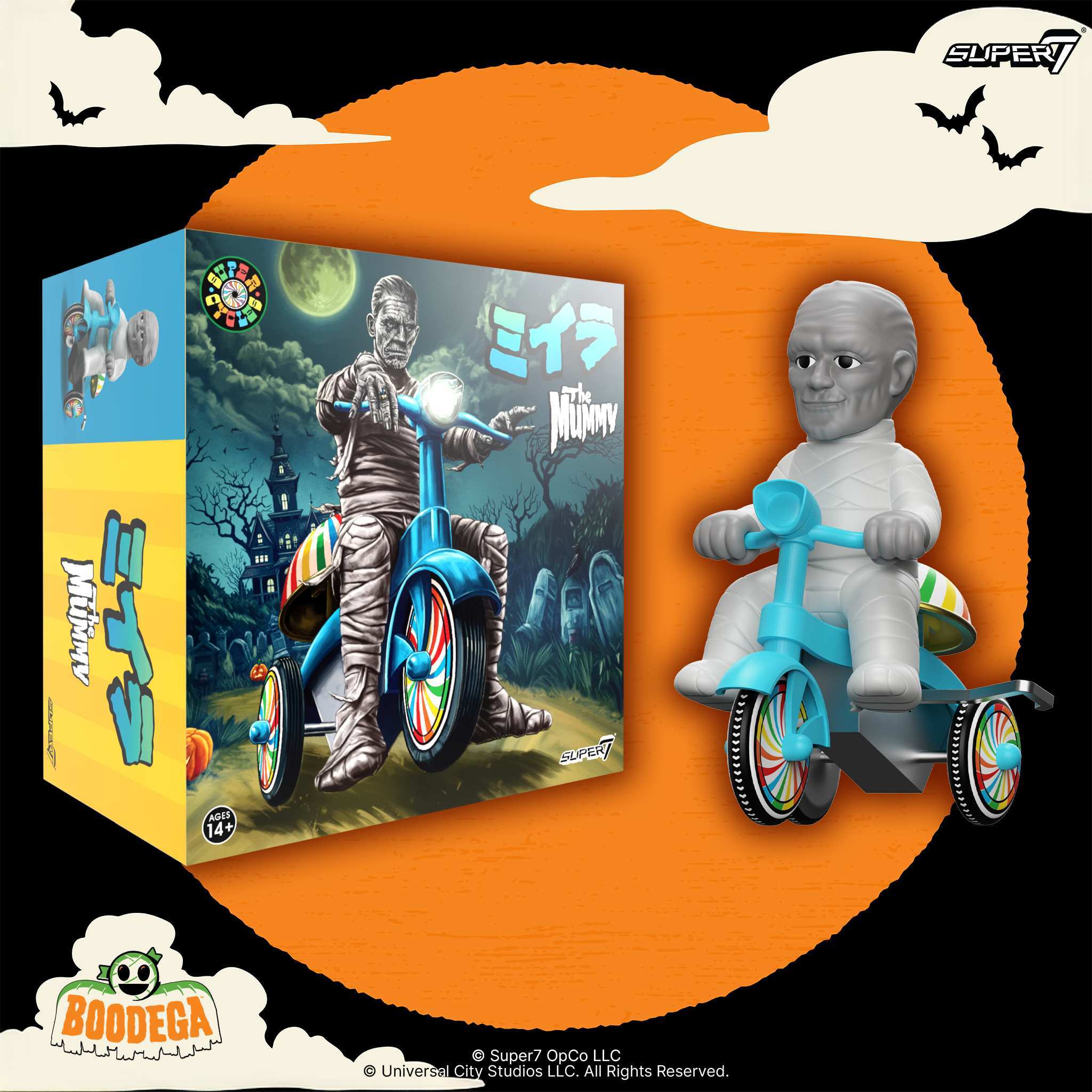 Super7 Universal Monsters Super Cycles tricicleta Mummy albastru