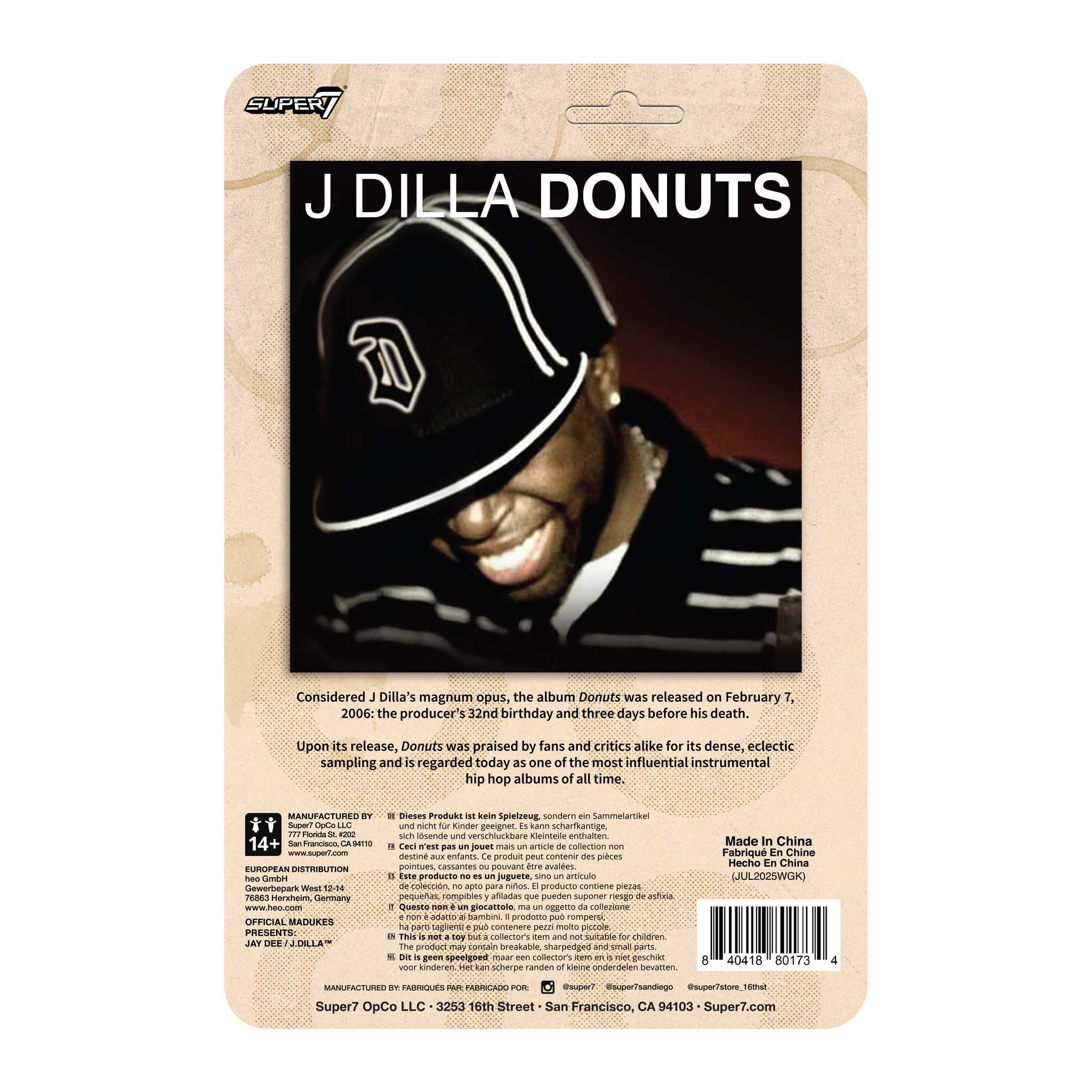 Super7 J Dilla ReAction Wave 02 Donuts figurină 3.75 inch