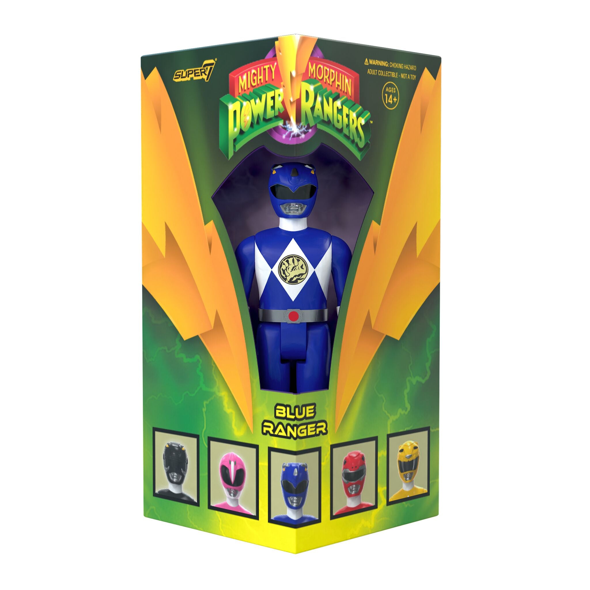 Super7 Power Rangers Blue Ranger SDCC figurină ReAction 9,5 cm