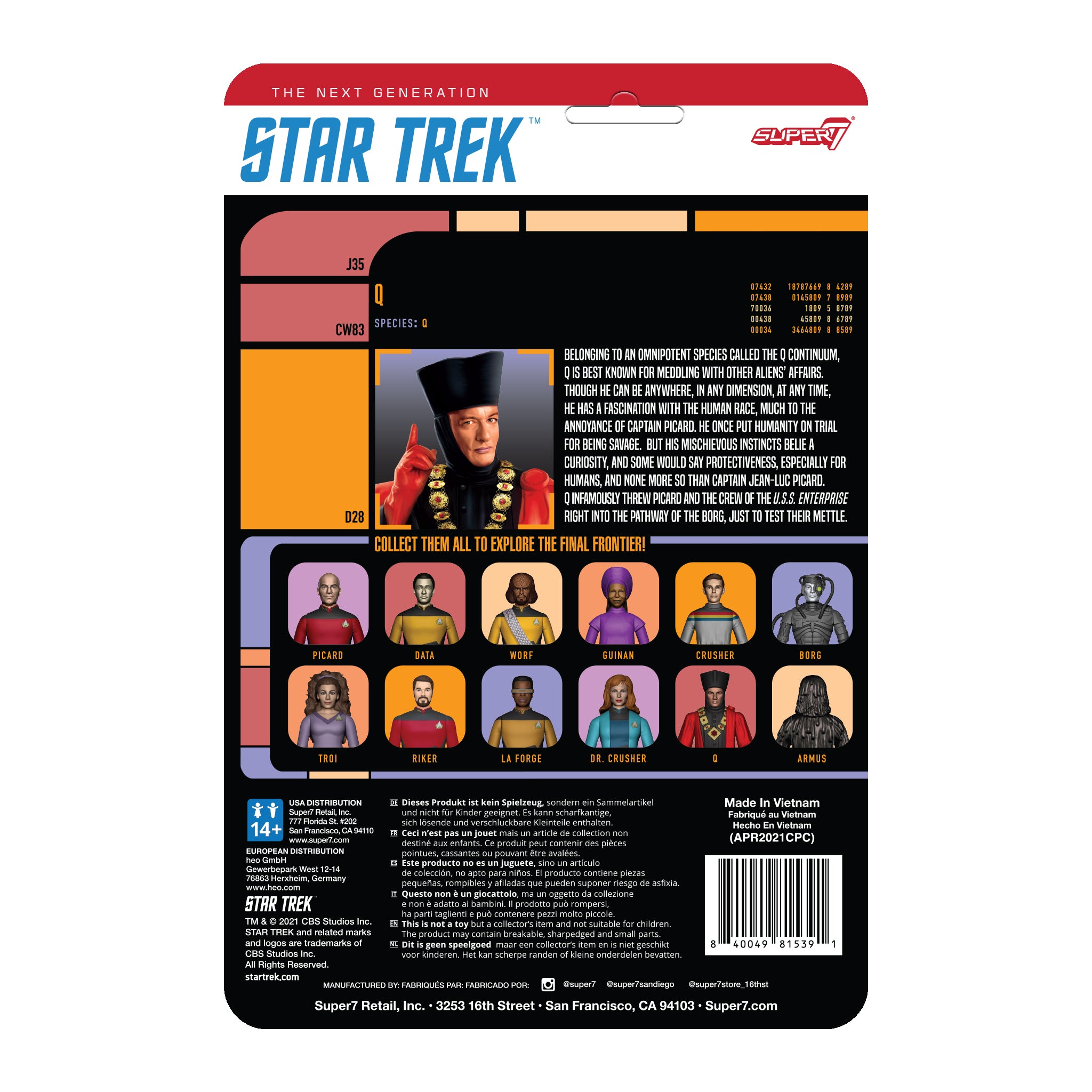 Super7 Star Trek Q figurina roba judecator