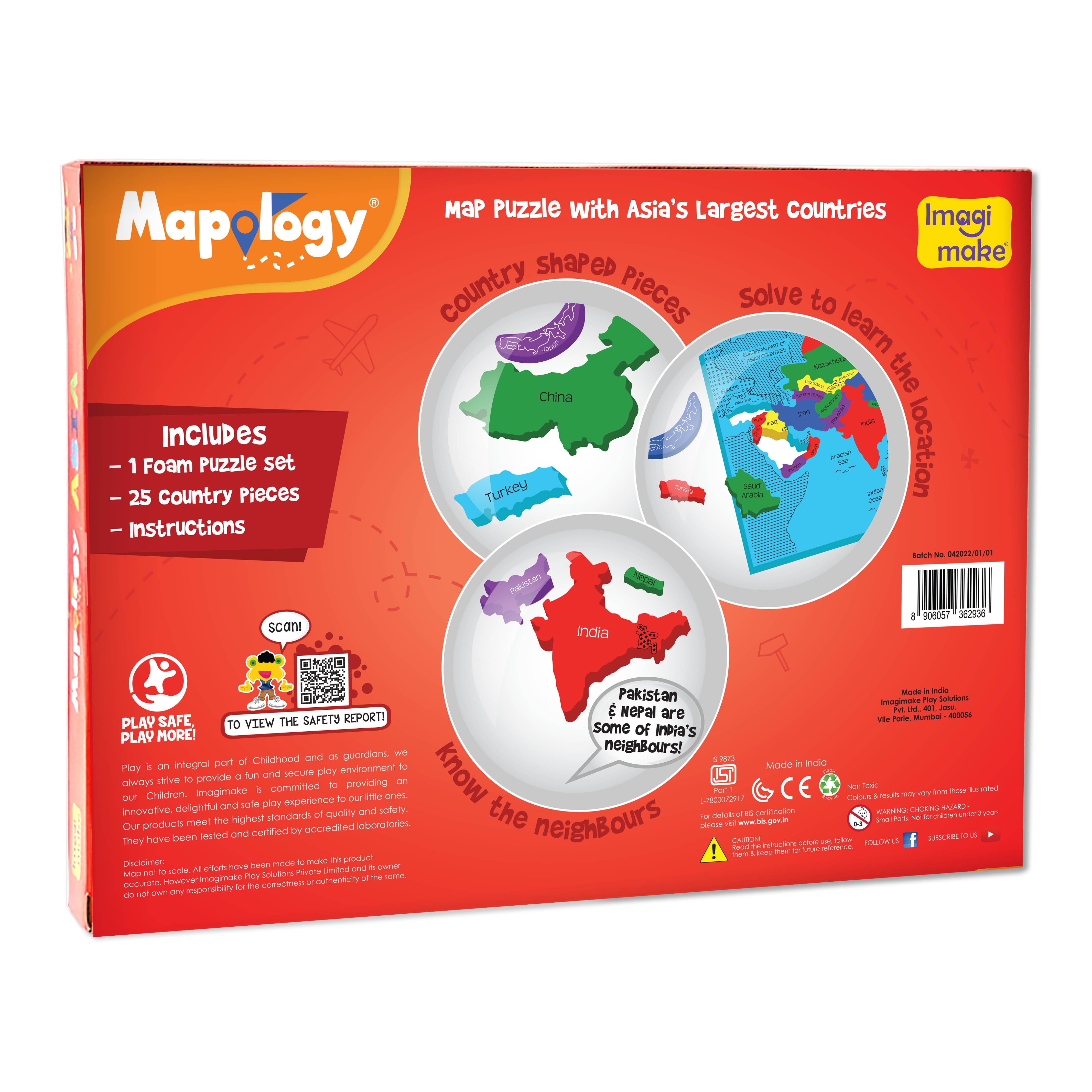 Imagimake Mapology Asia puzzle harta 5+ ani