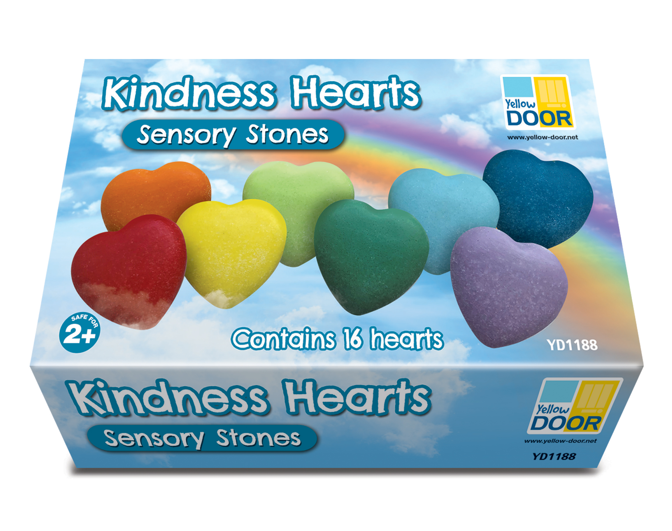 Yellow Door Kindness Hearts pietre 16 inimi colorate