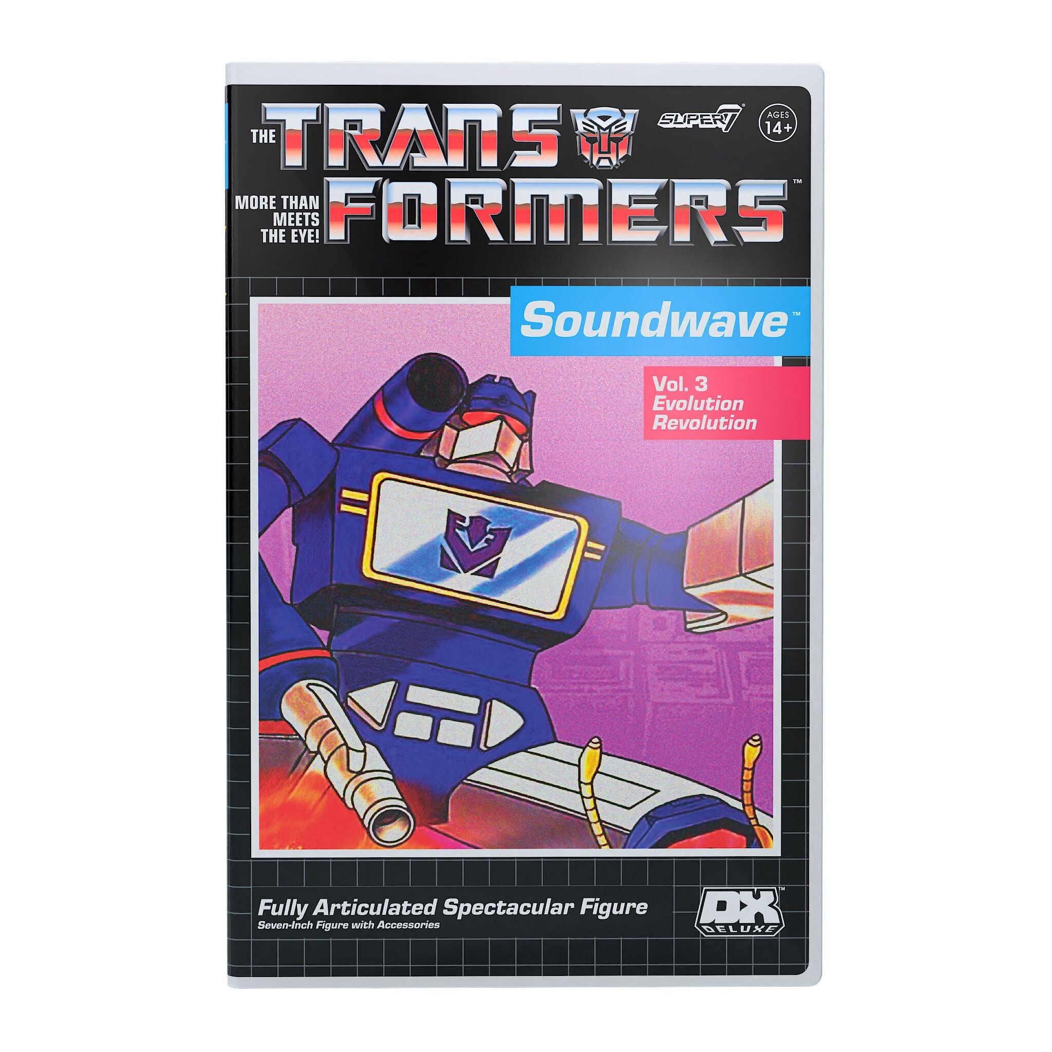 Super7 Transformers Deluxe Soundwave VHS figurina 18 cm