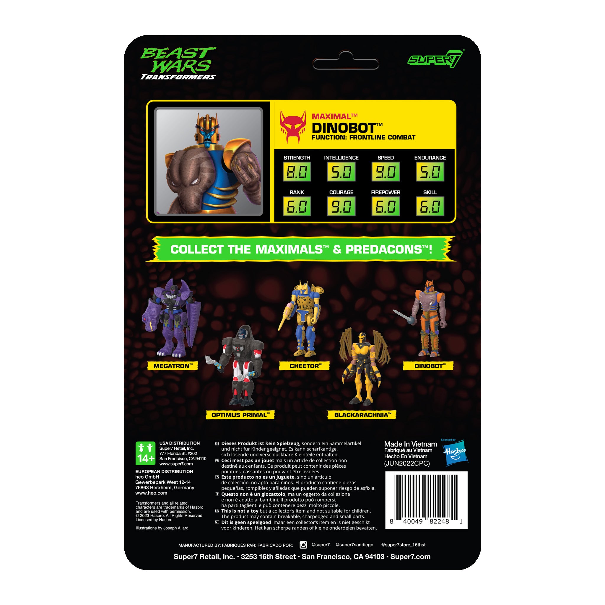 Super7 Transformers Dinobot figurina Beast Wars
