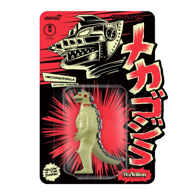 Super7 Toho ReAction Mechagodzilla figurina fosforescenta