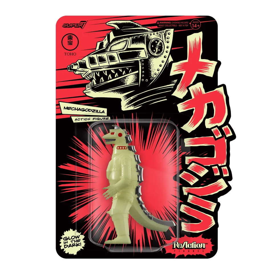 Super7 Toho ReAction Mechagodzilla figurina fosforescenta