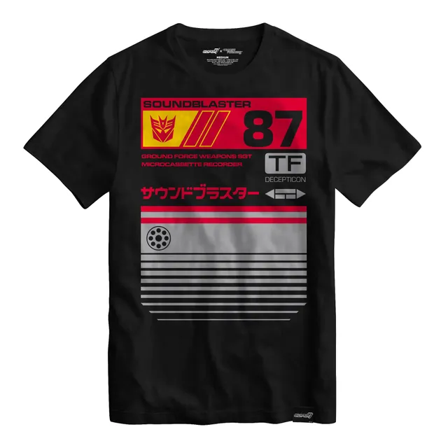 Super7 Transformers Soundblaster '87 tricou negru bumbac