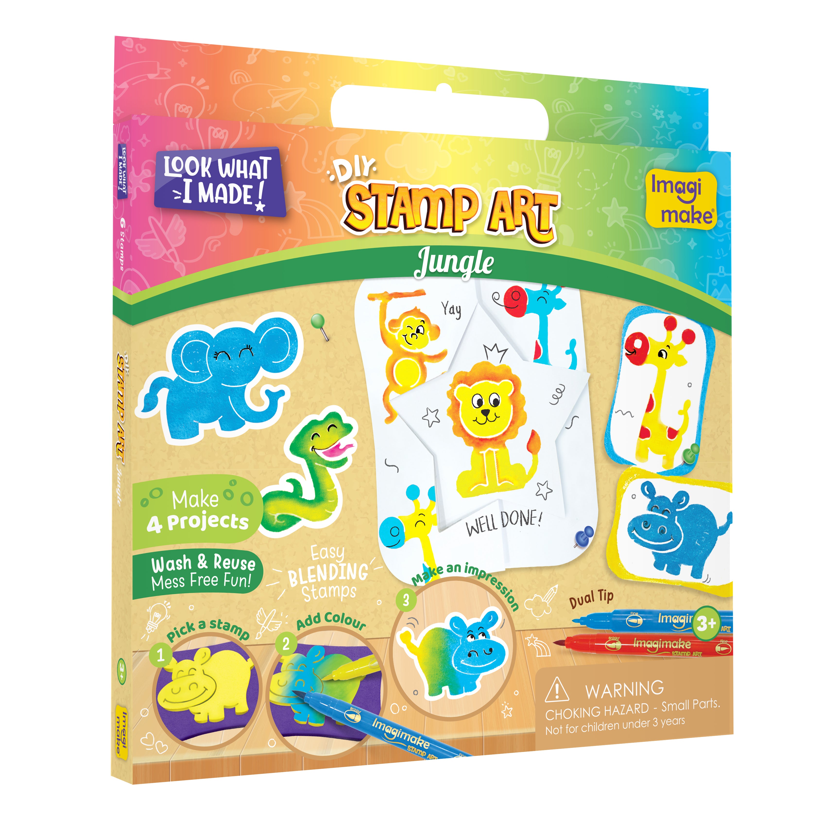 Imagimake Stamp Art Jungle set stampile 6 stampile 3+ ani