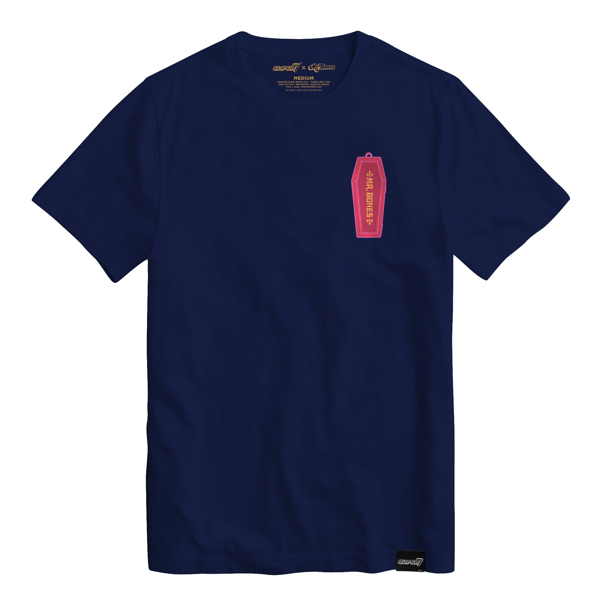 Super7 Mr. Bones tricou bumbac bleumarin cu imprimeu spate