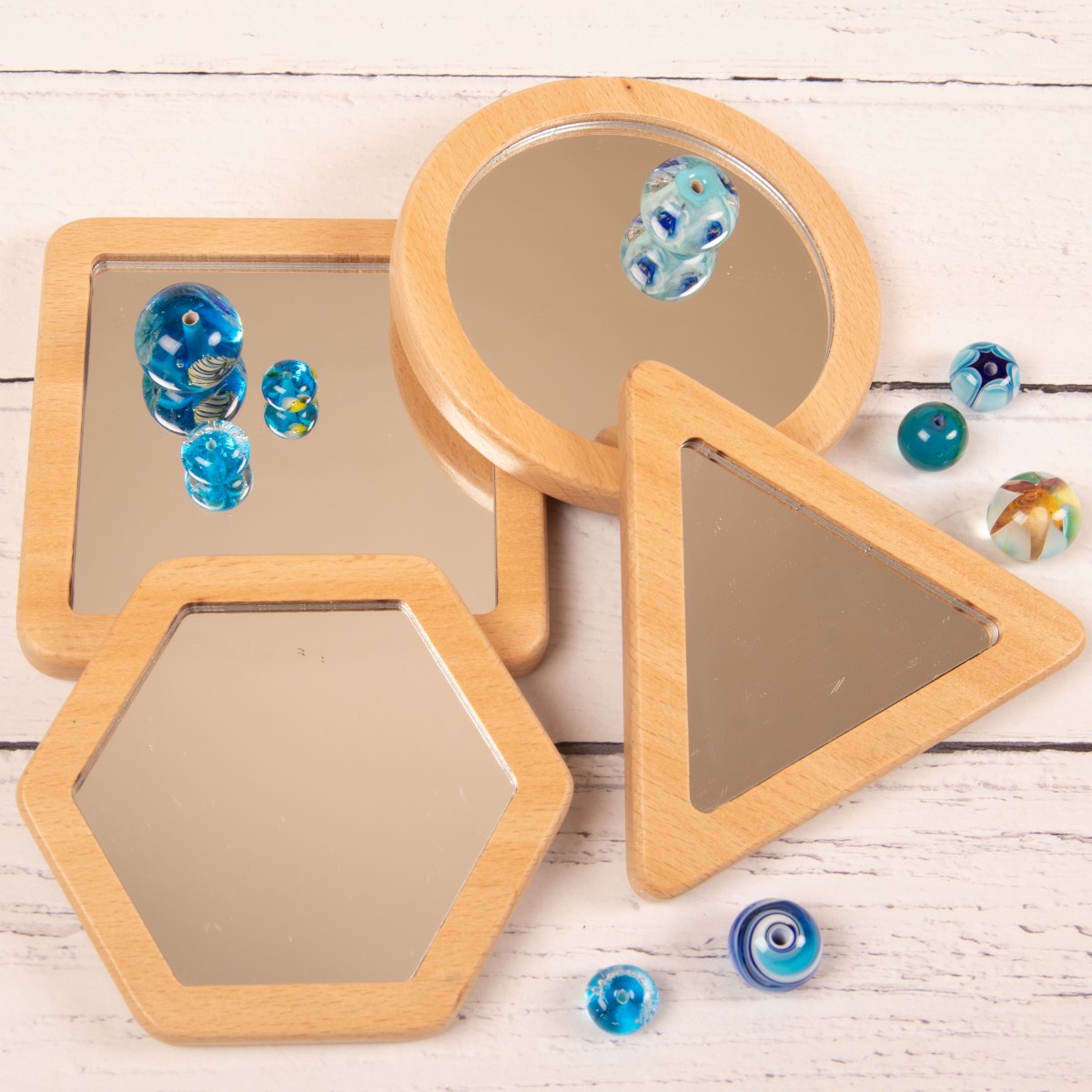 Yellow Door Little Looking Shape Mirrors oglinzi lemn set 4