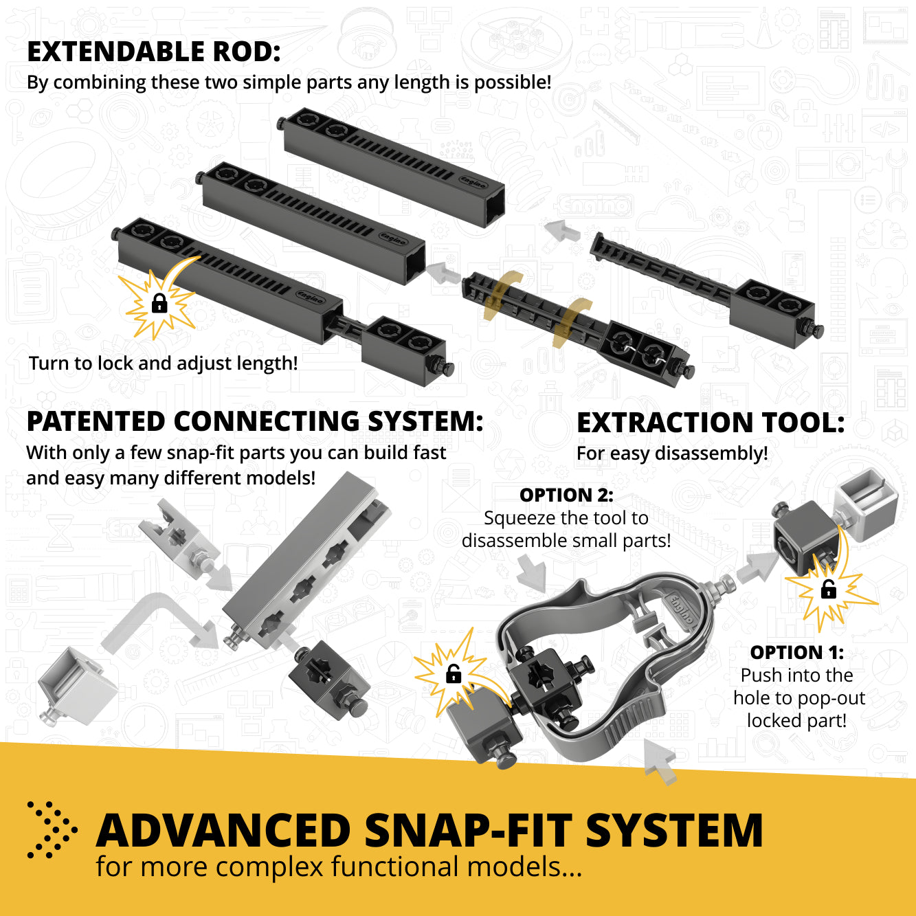 Engino Discovering STEM Wheels Axles set construcție 14 modele pârghii