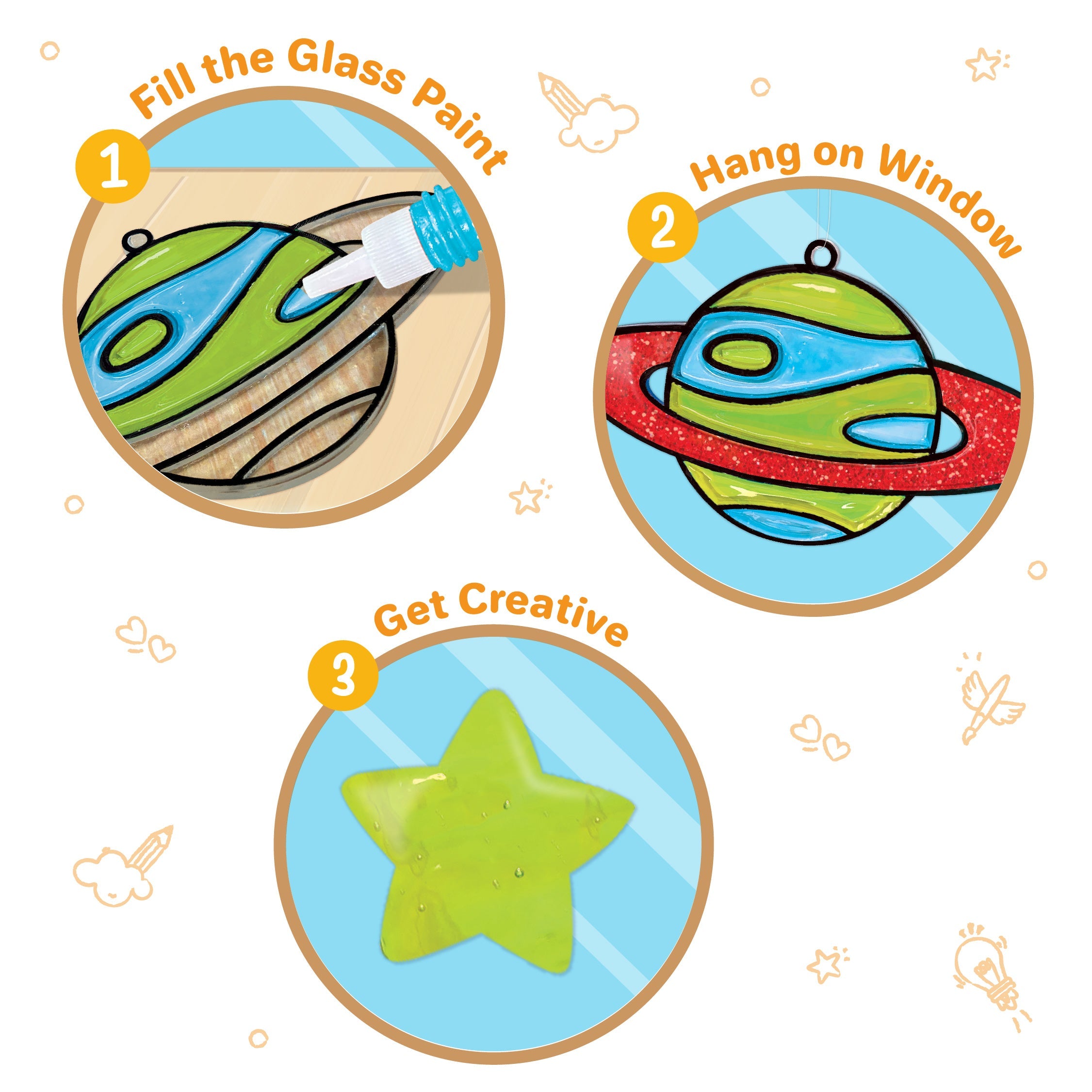 Imagimake DIY Window Art Space set pictura sticla spatiu 5+ ani