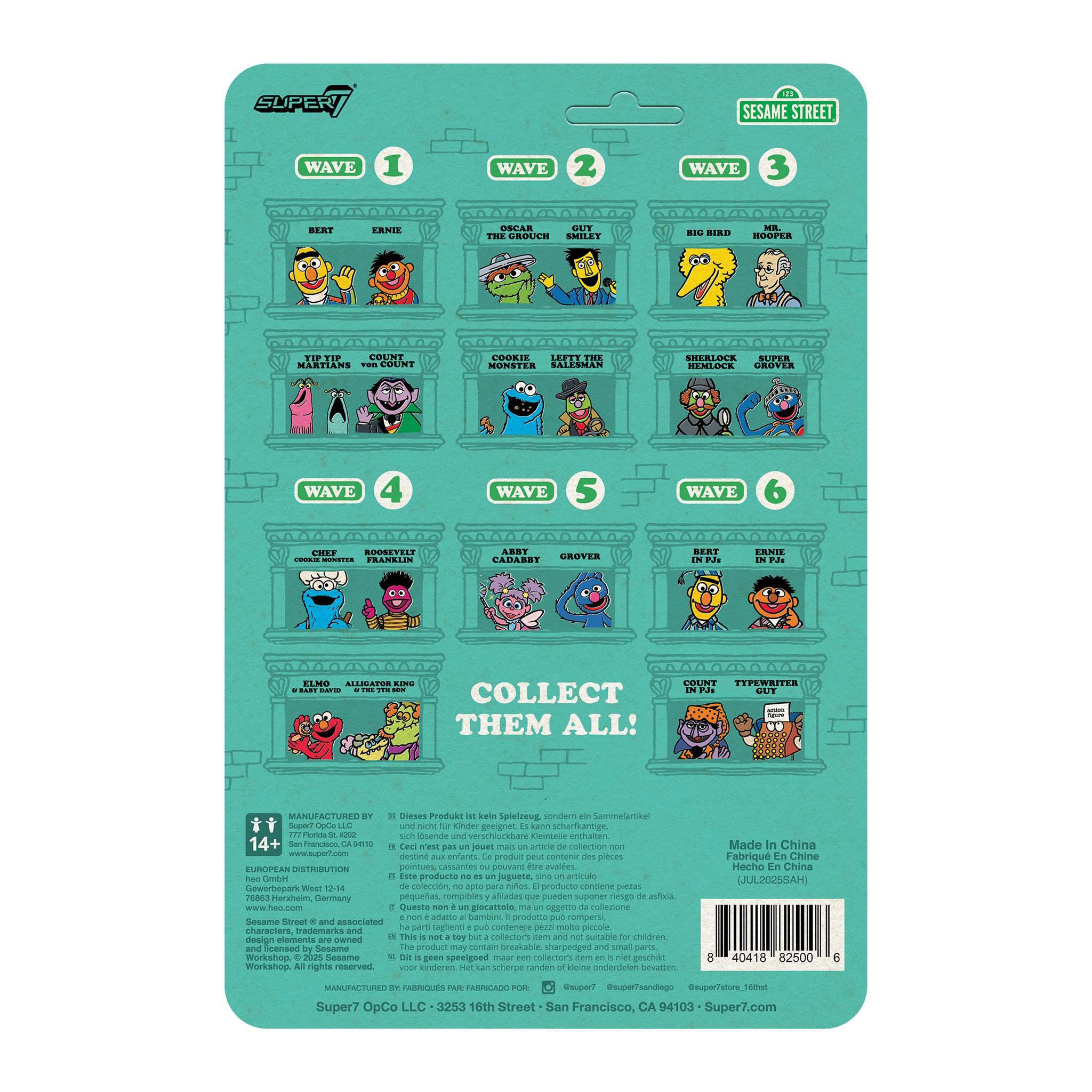 Super7 Sesame Street ReAction Ernie PJs figurina pijama