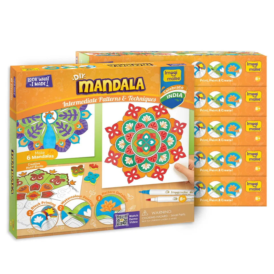 Imagimake Mandala Art Kit pictura 6 proiecte 8 ani+