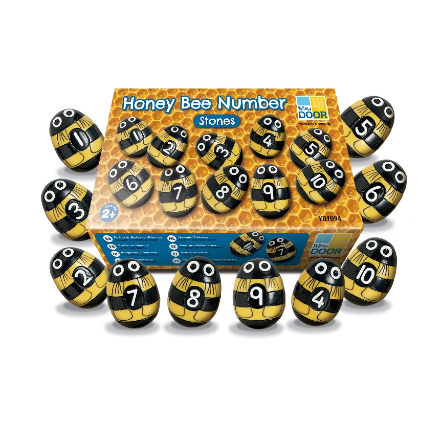Yellow Door Honey Bee pietre numere 1-10 cu carduri tactile