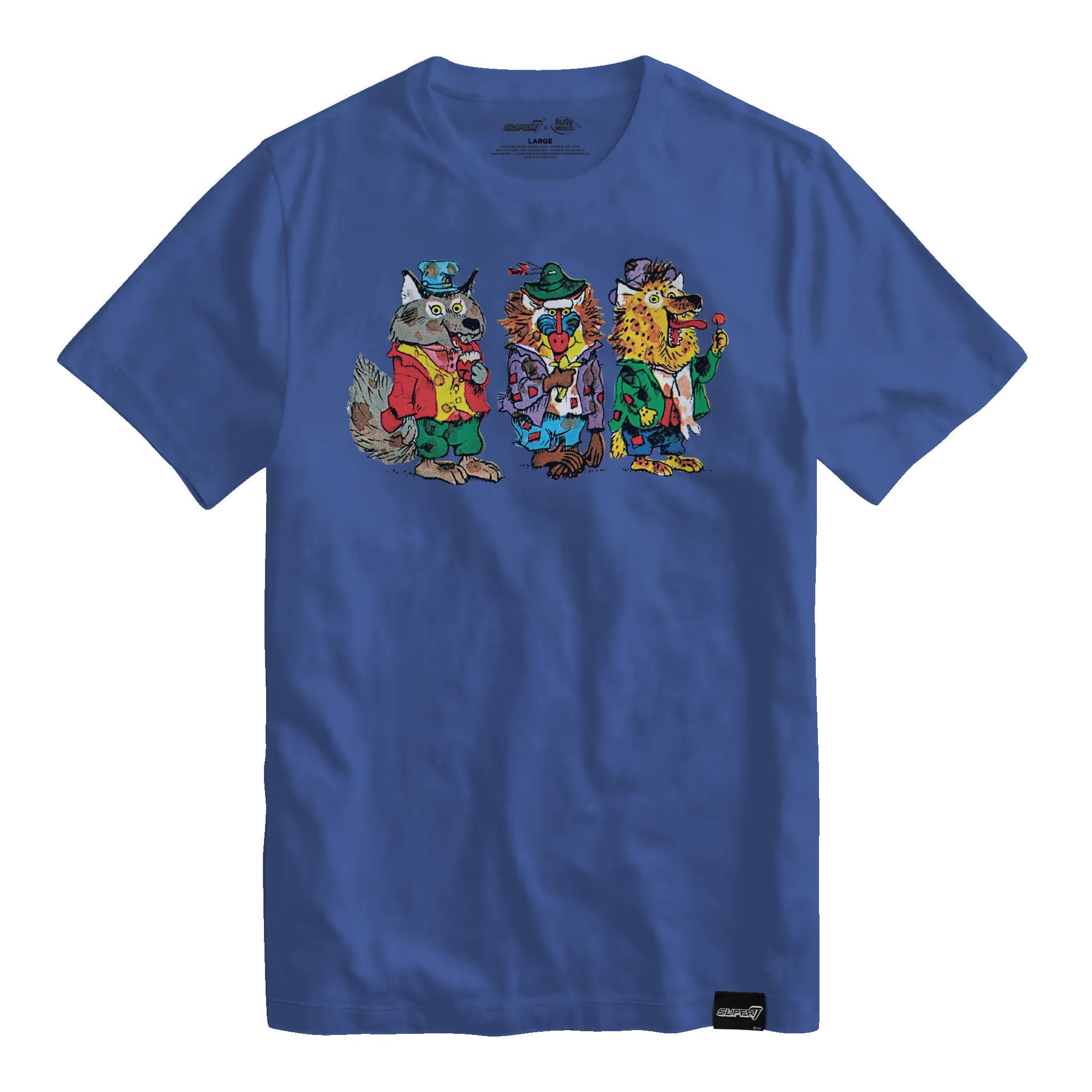 Super7 Richard Scarry Wolfgang tricou albastru bumbac