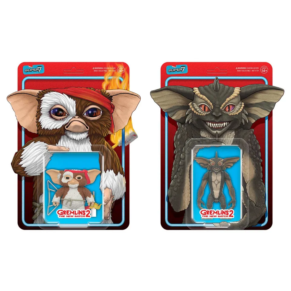 Super7 Gremlins ReAction Gizmo & Mohawk figurine set 2 articulate