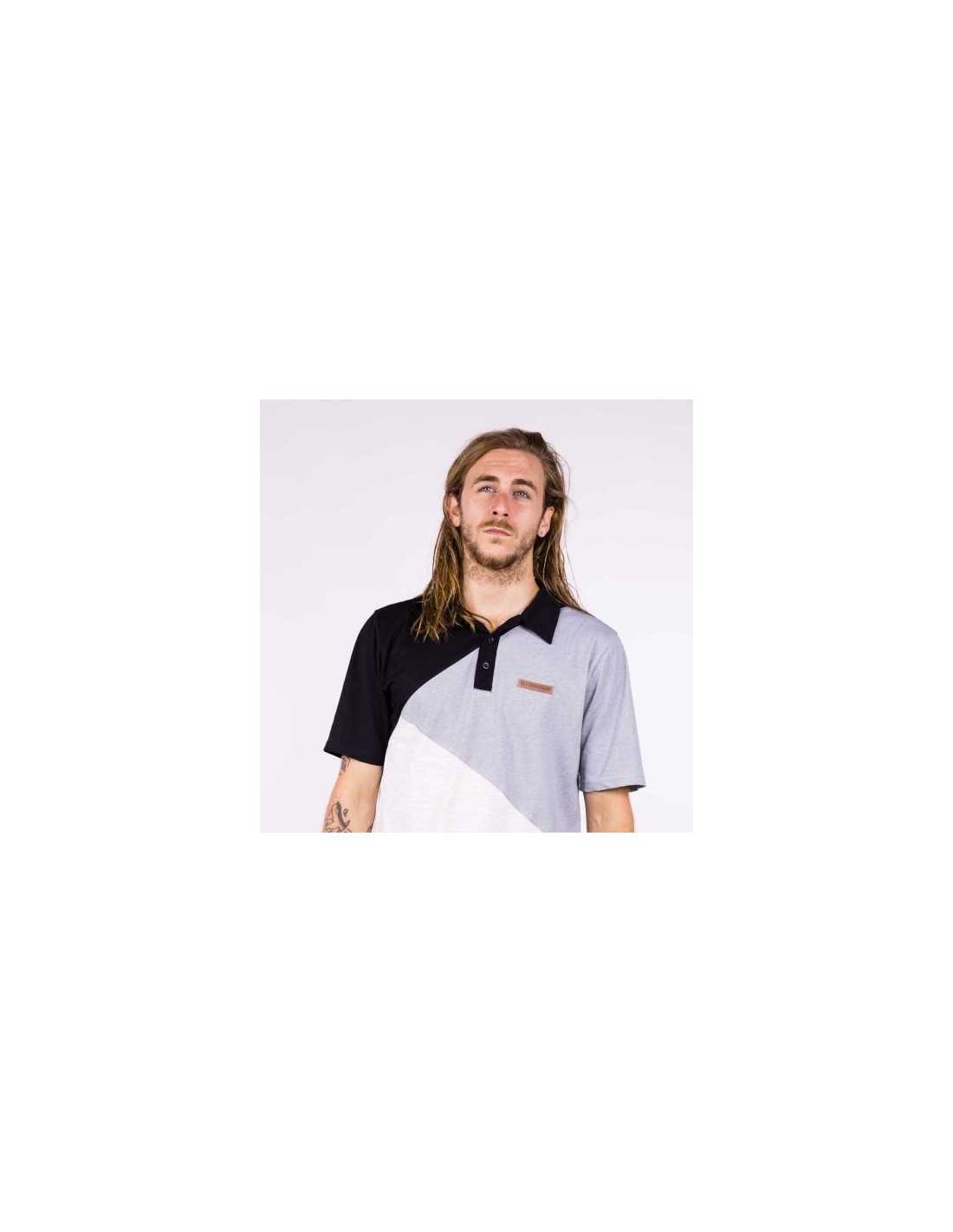 Hydroponic Belmont tricou polo black grey white