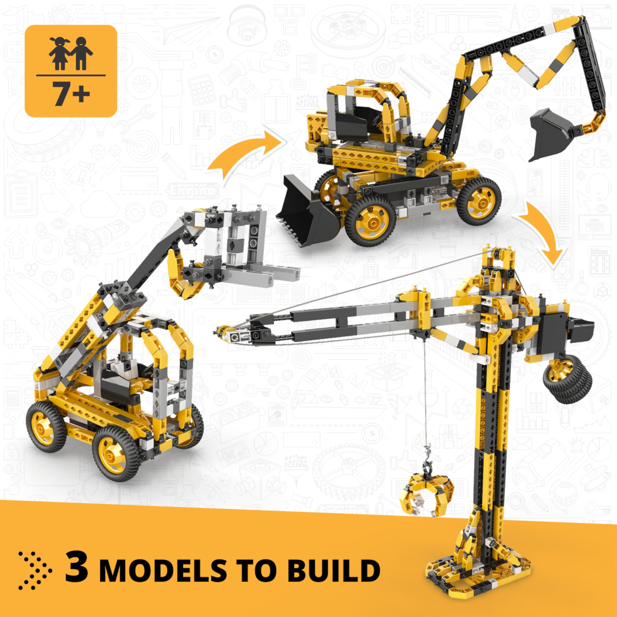 Engino Creative Builder macara set construcție motorizat 6+ ani