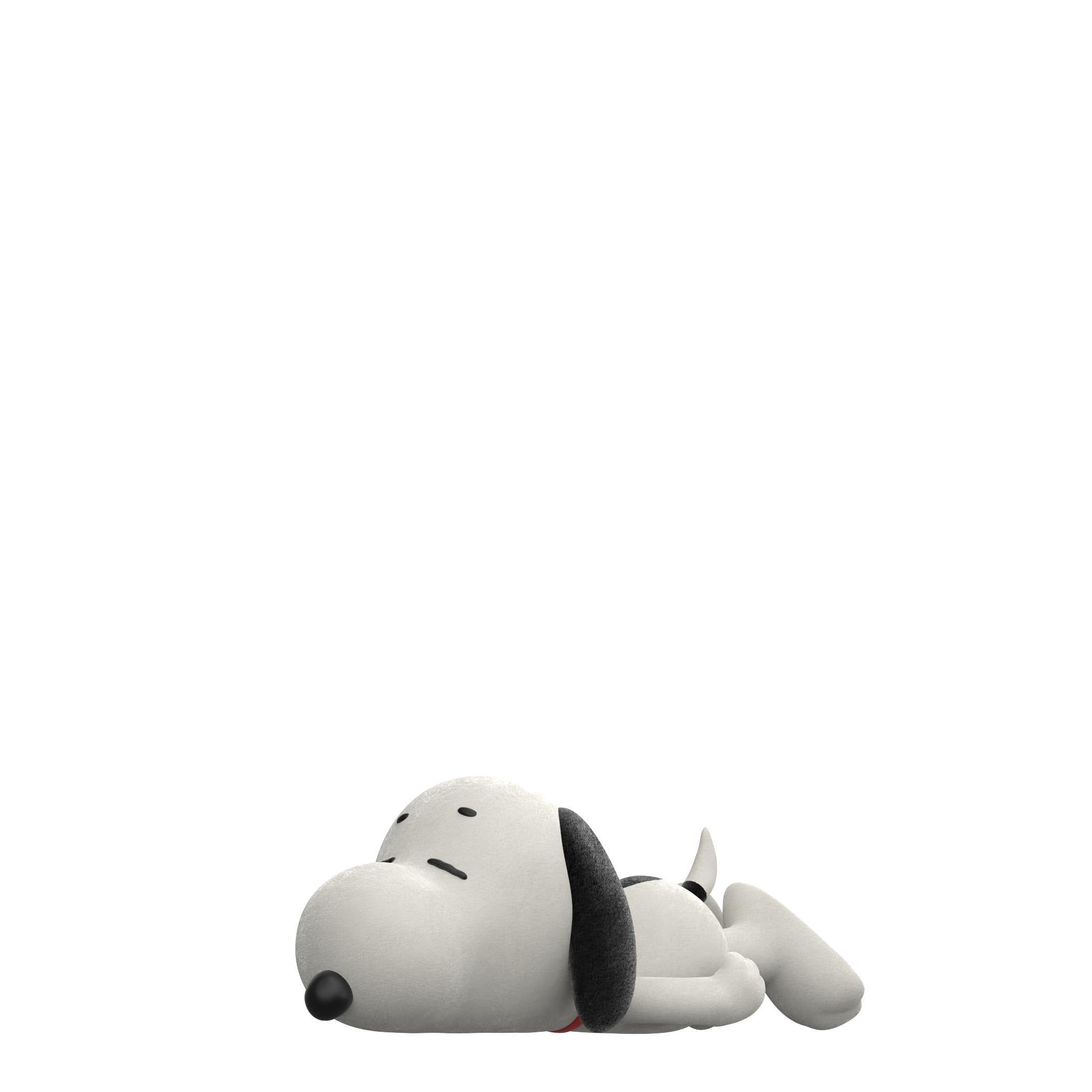 Super7 Peanuts ReAction Snoopy Sleeping figurină flocked 9,5 cm