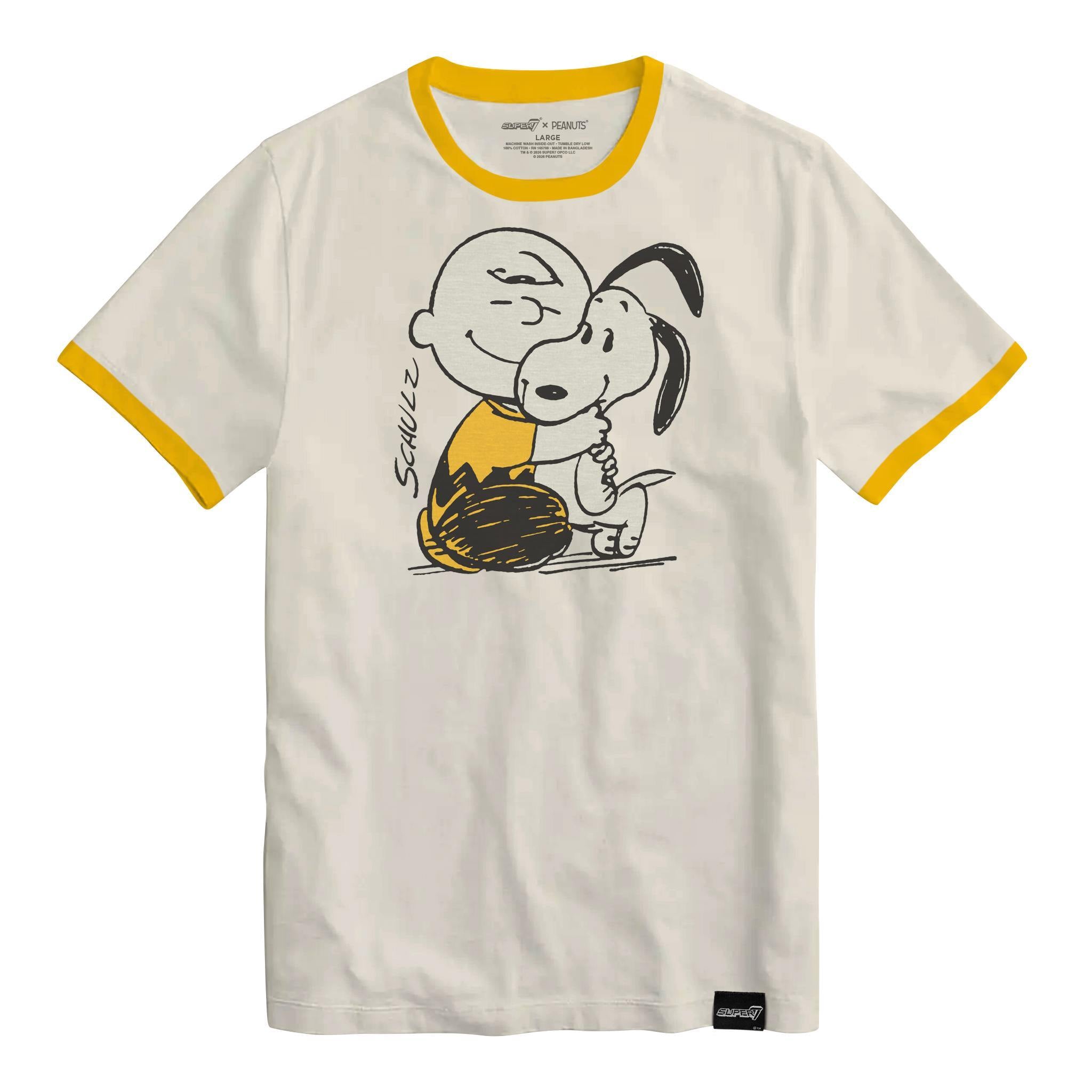 Super7 Peanuts Warm Hug tricou bumbac alb vintage