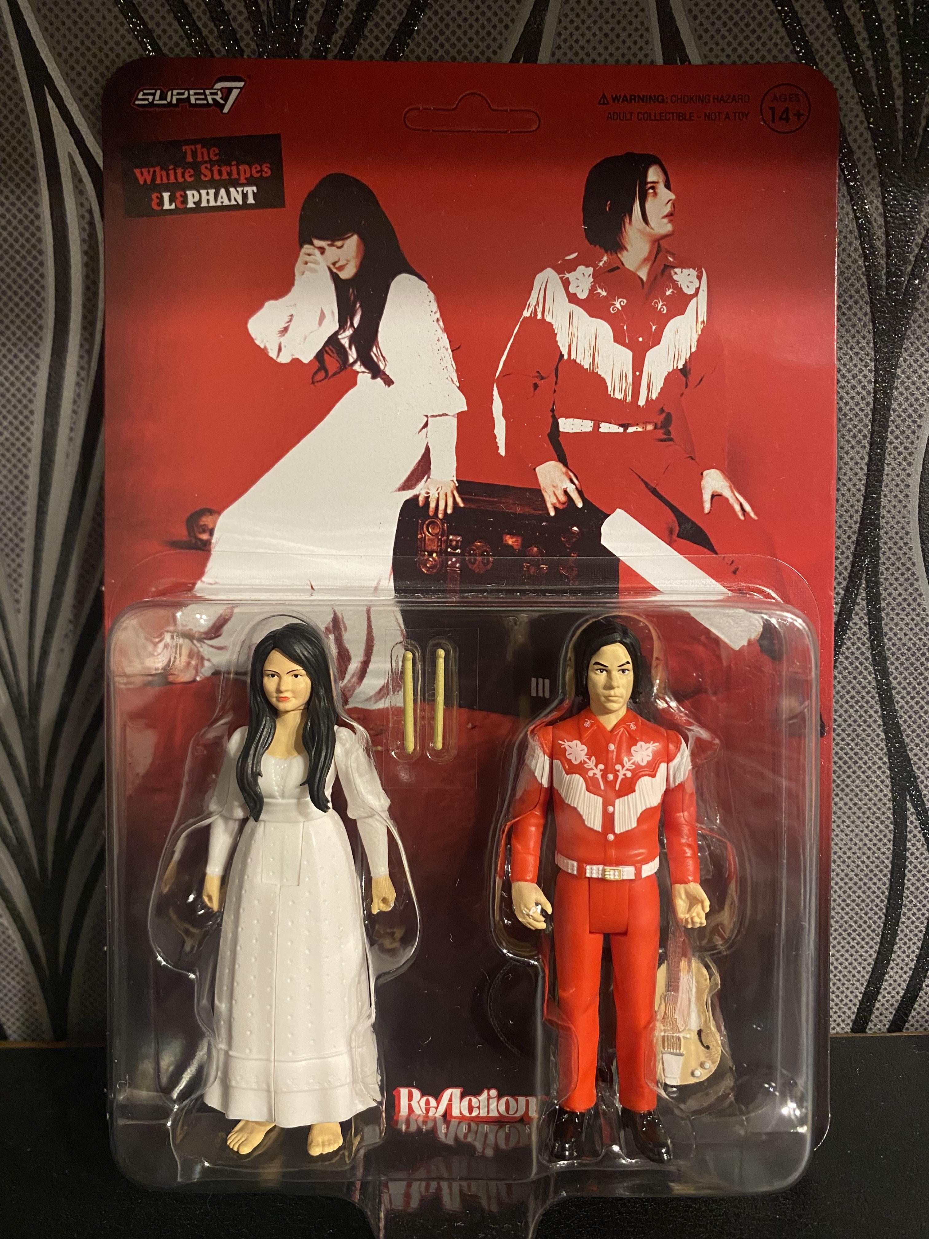 Super7 White Stripes Elephant figurine set 2 piese