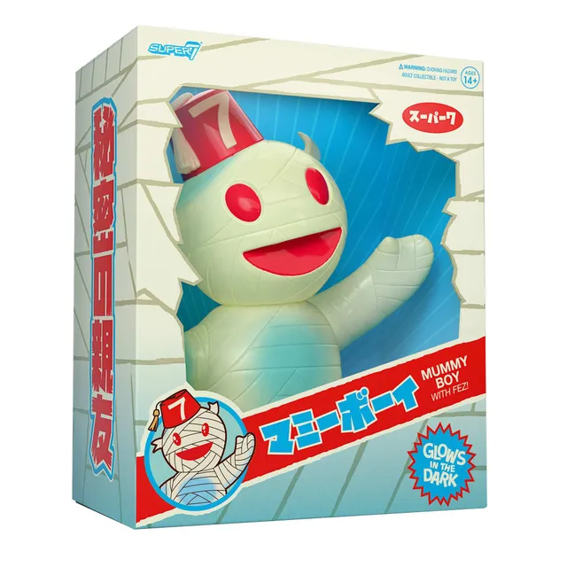 Super7 Vinyl Mummy Boy Glow Fez figurina 15 cm