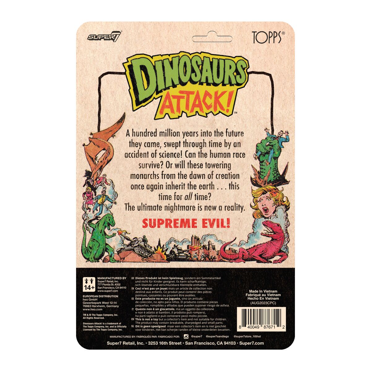 Super7 ReAction Dinosaurs Attack Supreme Evil figurina rosie