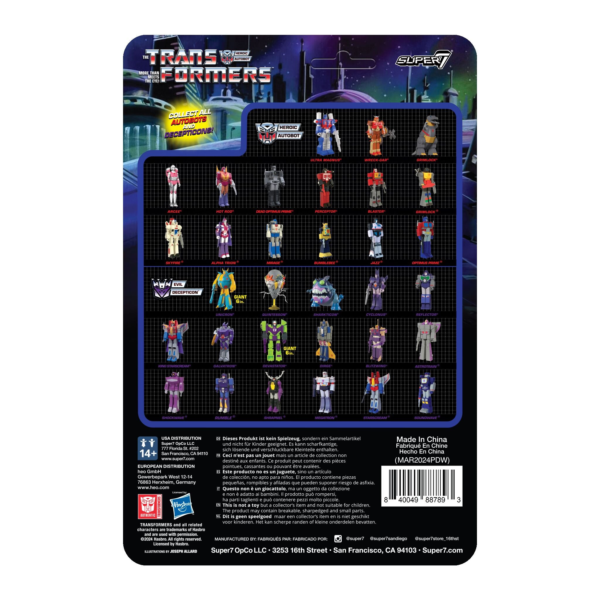 Super7 Transformers Optimus Prime Nucleon Quest figurina