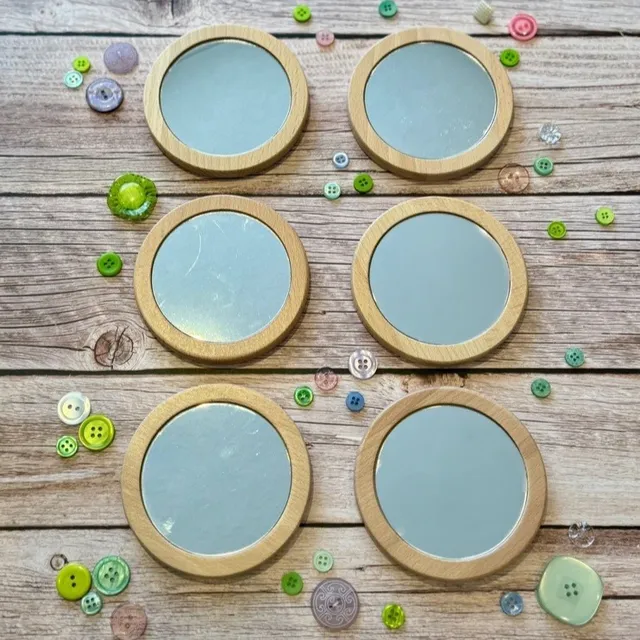 Yellow Door Little Looking Mirrors oglinzi lemn 6 bucati
