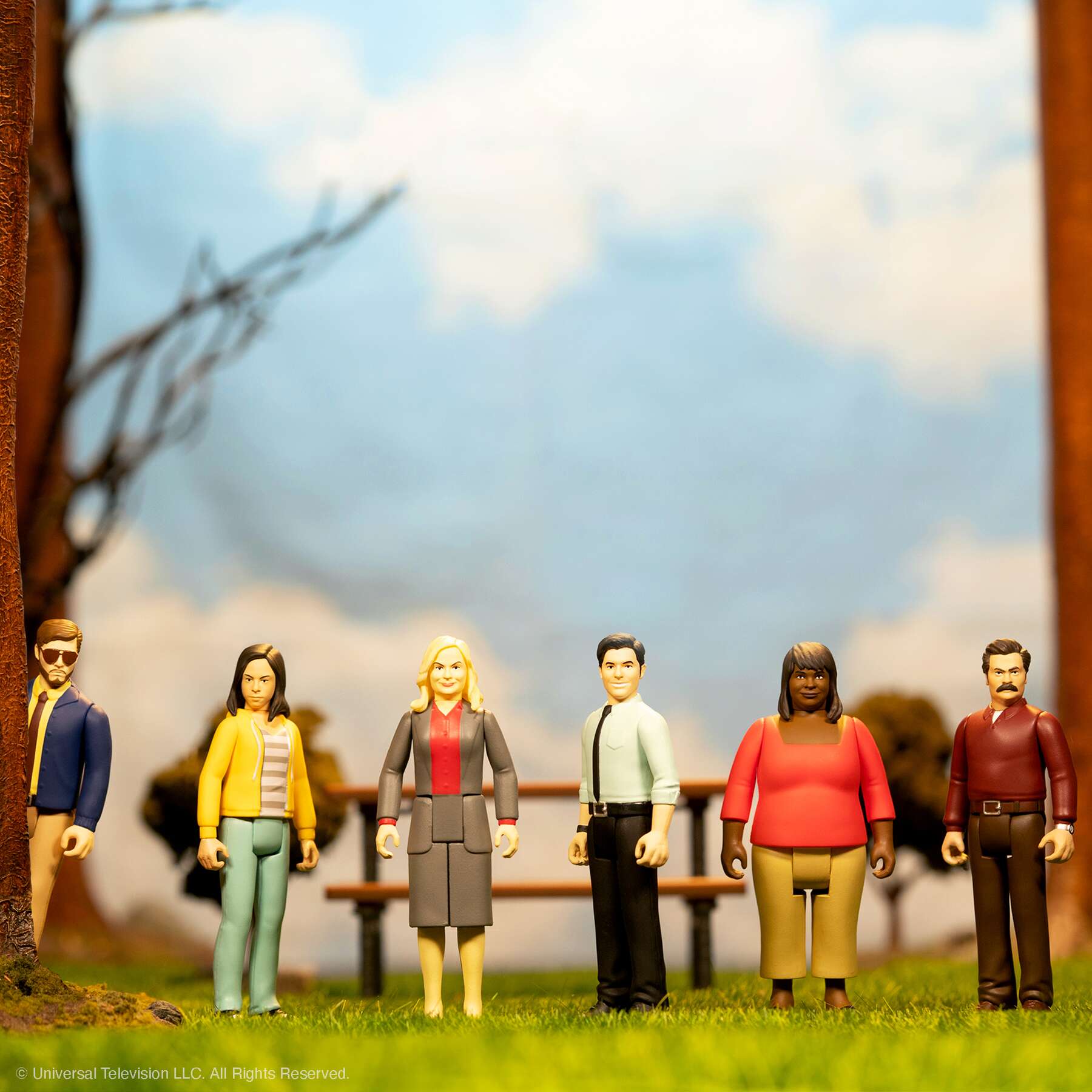 Super7 ReAction Parks and Recreation Wave 1 set 6 figurine sitcom