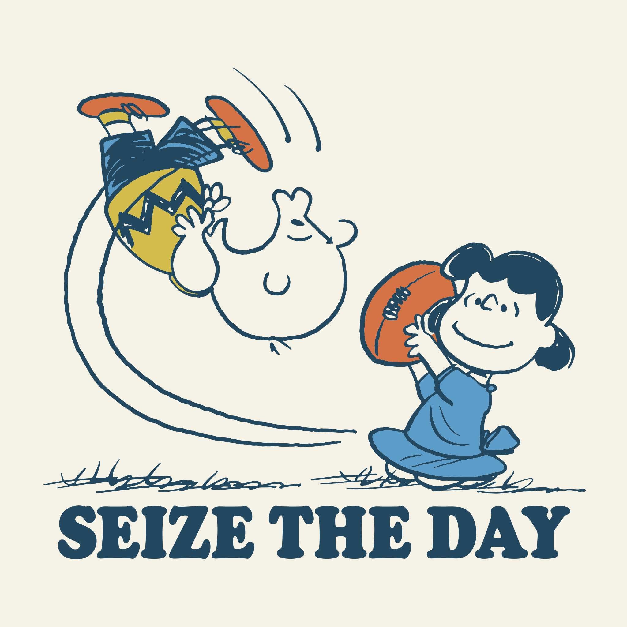 Super7 Peanuts Seize the Day tricou bumbac alb vintage