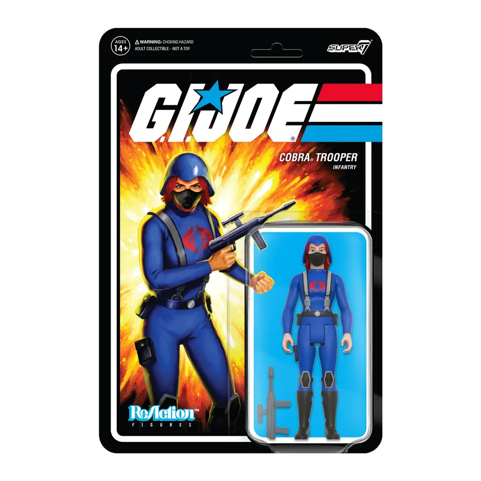 Super7 ReAction G.I. Joe Cobra Trooper roz figurina 9,5 cm