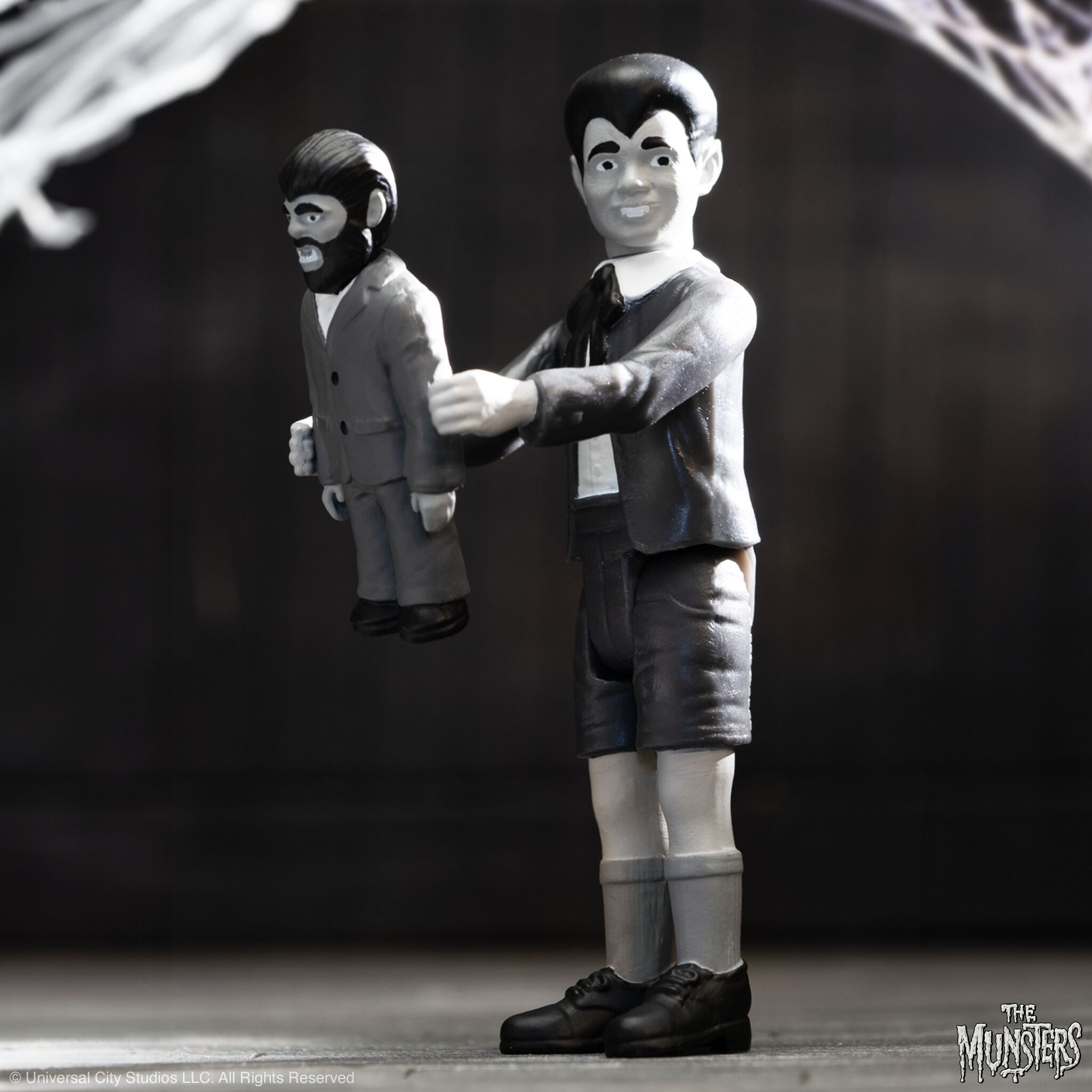 Super7 Munsters ReAction Eddie Munster figurina grayscale