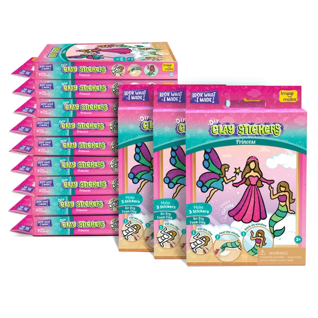 Imagimake Clay Stickers Princess set 12 bucati cu plastilina