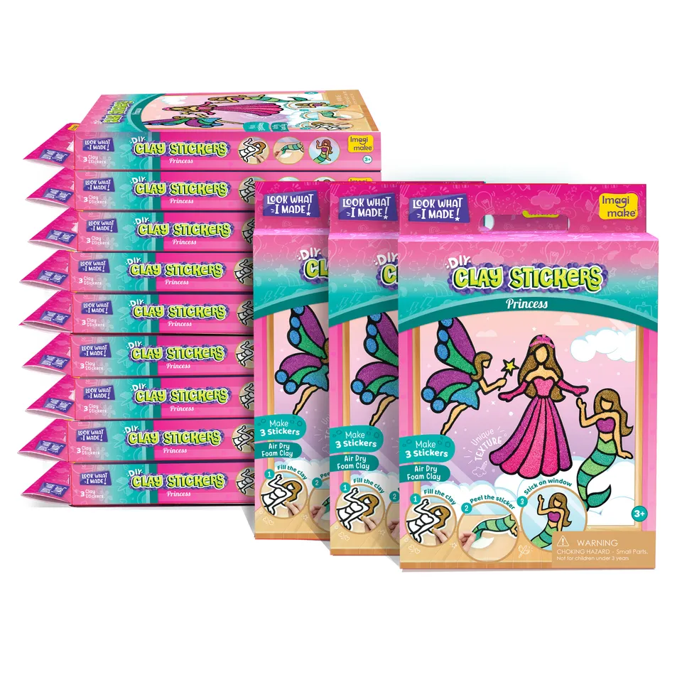 Imagimake Clay Stickers Princess set 12 bucati cu plastilina