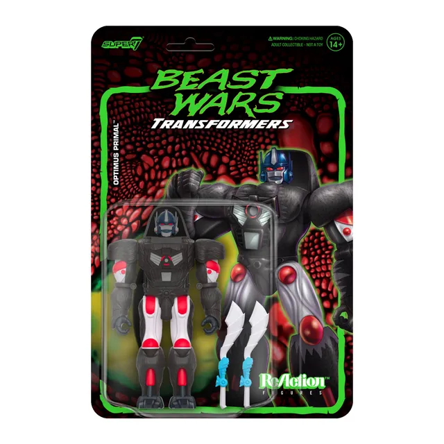 Super7 Transformers ReAction Optimus Primal figurina Beast Wars