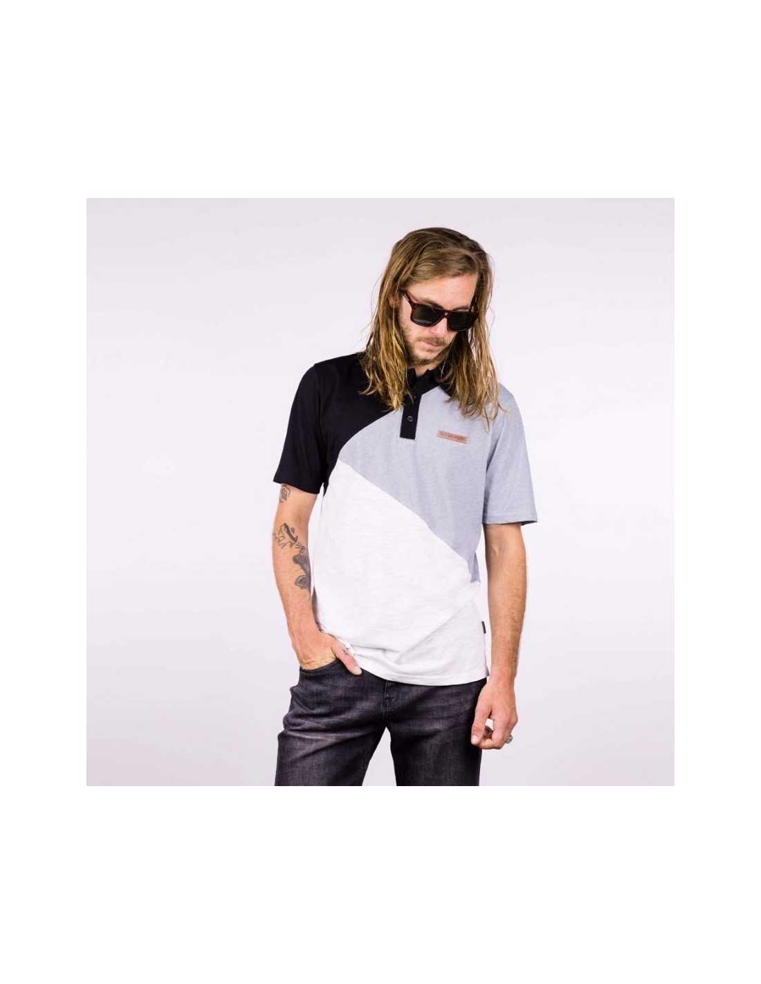 Hydroponic Belmont tricou polo black grey white