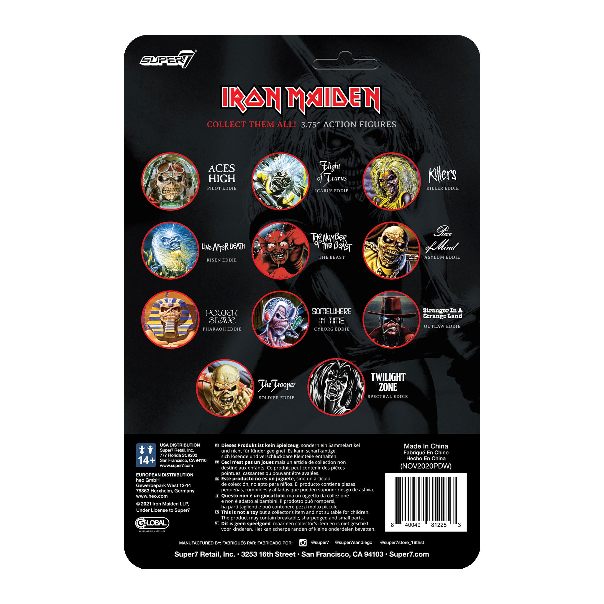 Super7 Iron Maiden ReAction Maiden Japan figurina 9,5 cm sabie