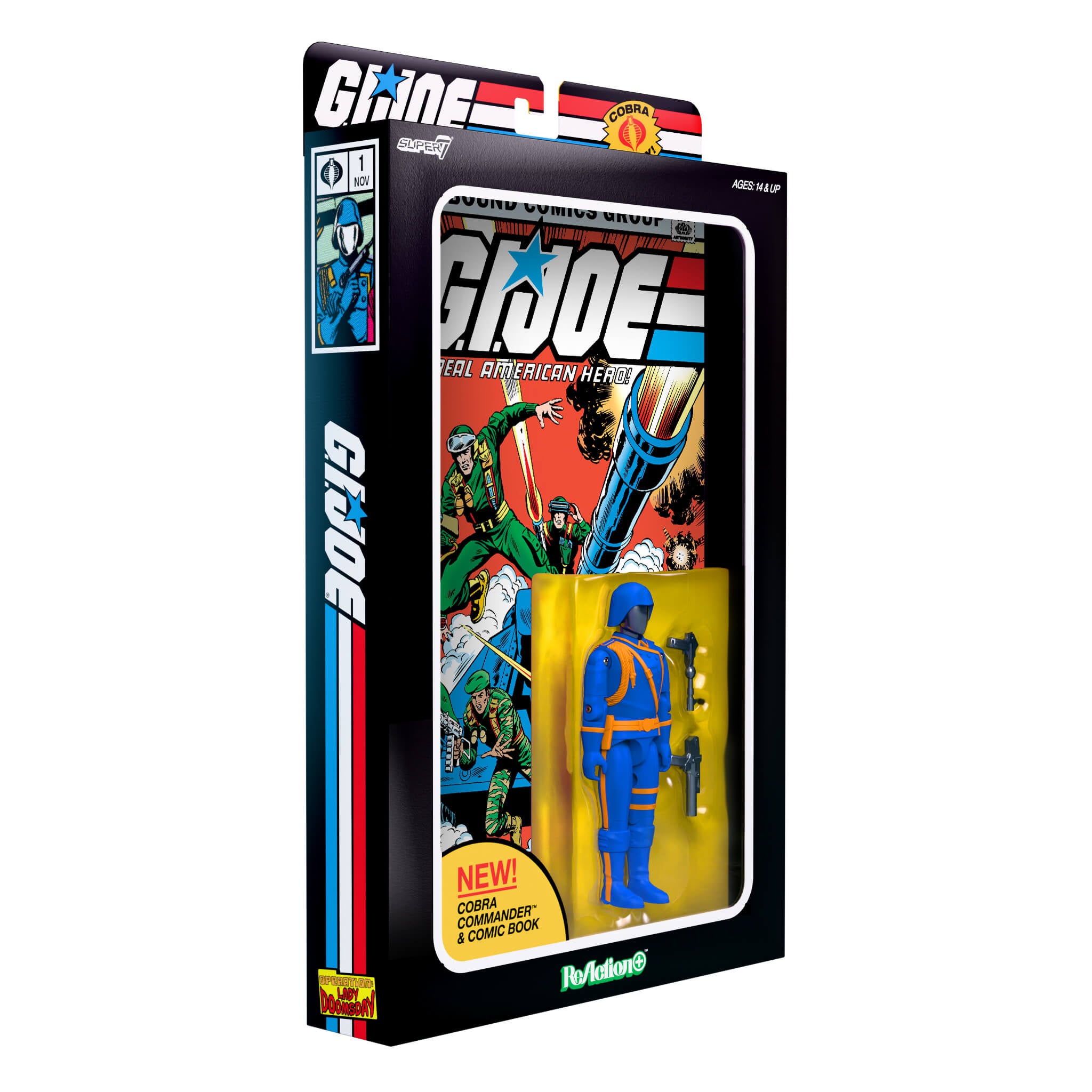 Super7 G.I. Joe ReAction+ Cobra Commander figurina set comic Issue 1