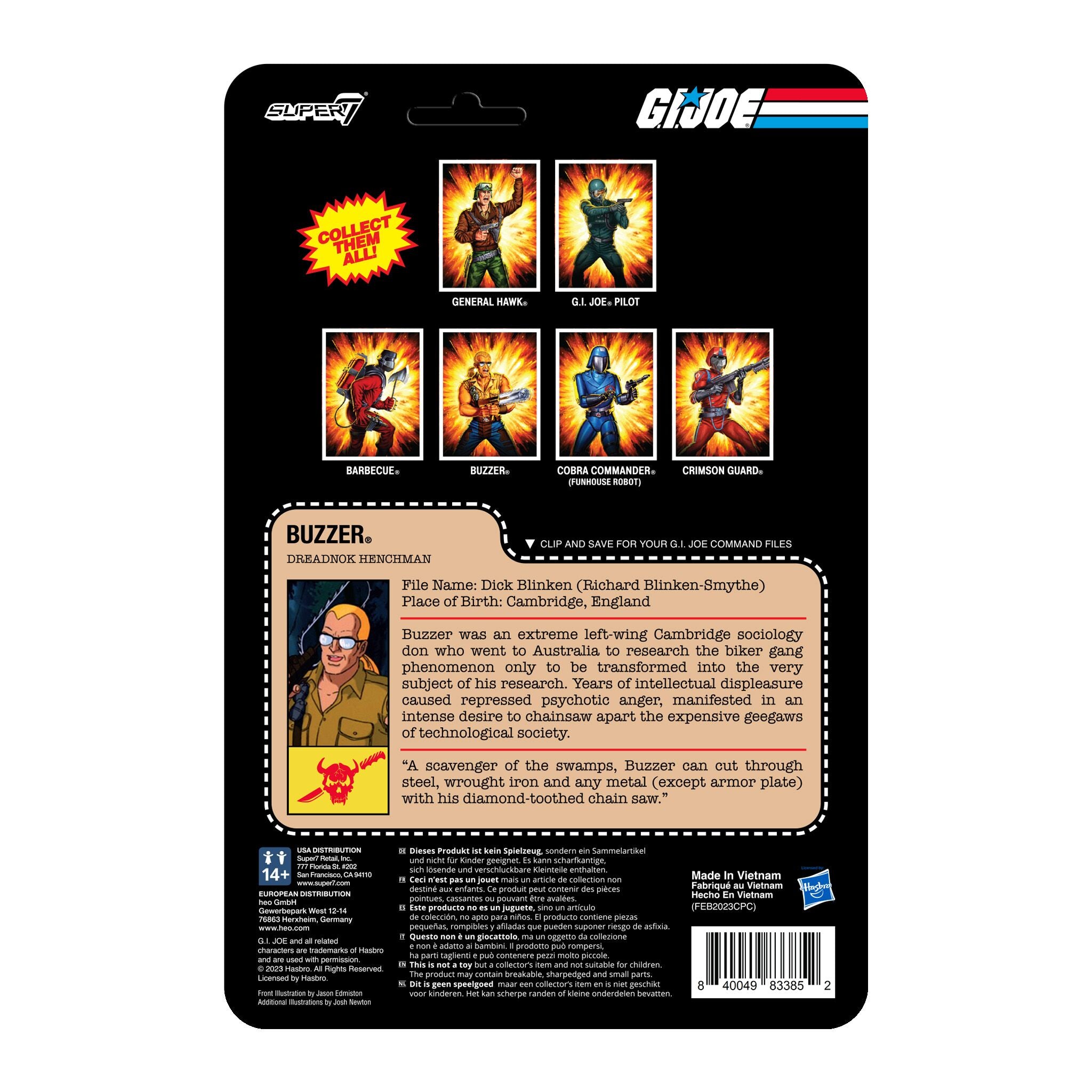 Super7 G.I. Joe ReAction Wave 7 Buzzer figurina articulata 9,5 cm